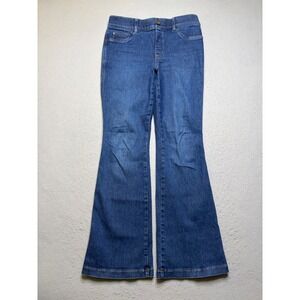 Spanx Flare‎ Jeans Women Large Blue X2BTH2CRSPD7LBH Pull On Shaping Denim